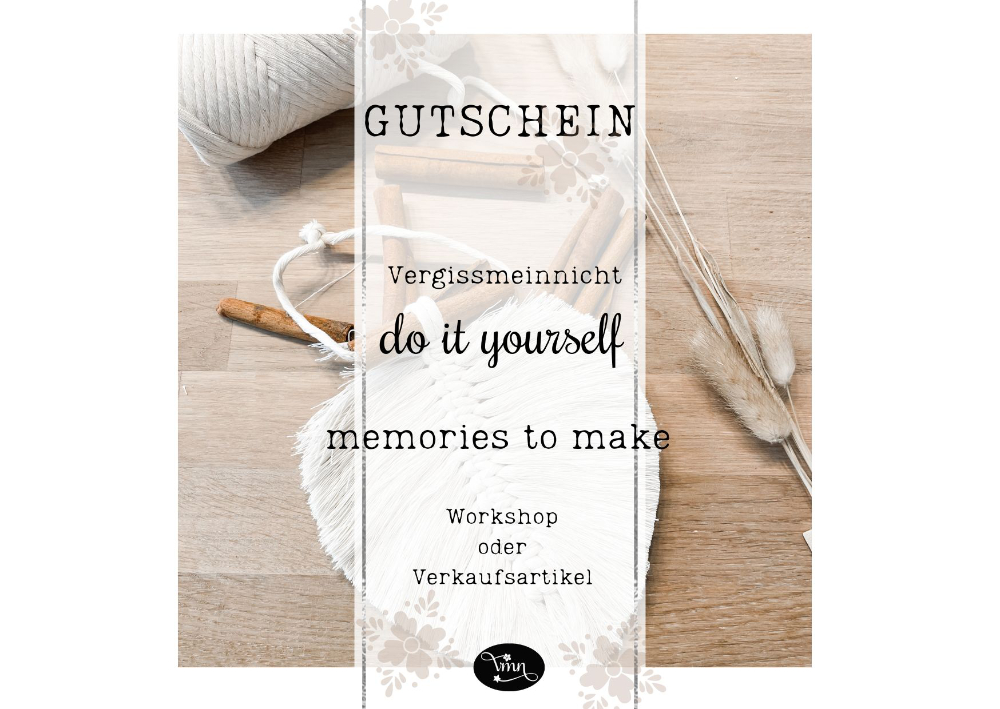 Gutschein für einen Kreativworkshop bei VMN DIY